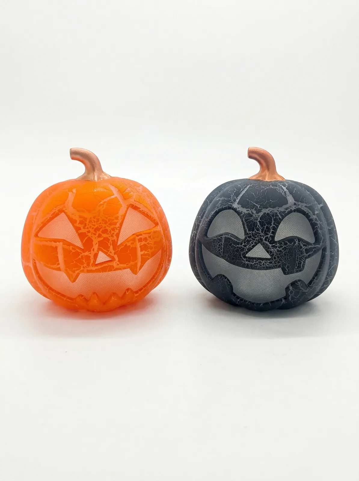Crackle Glass Effect Halloween Pumpkin LED Lights 2