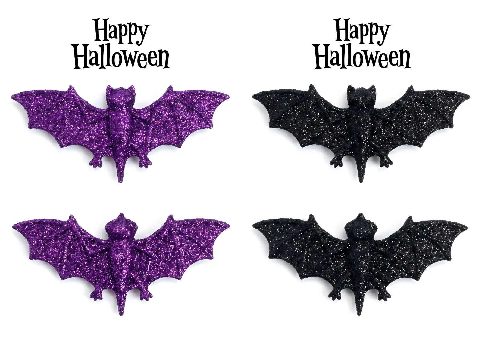 2-Pack Bat Hair Clips (Glitter)