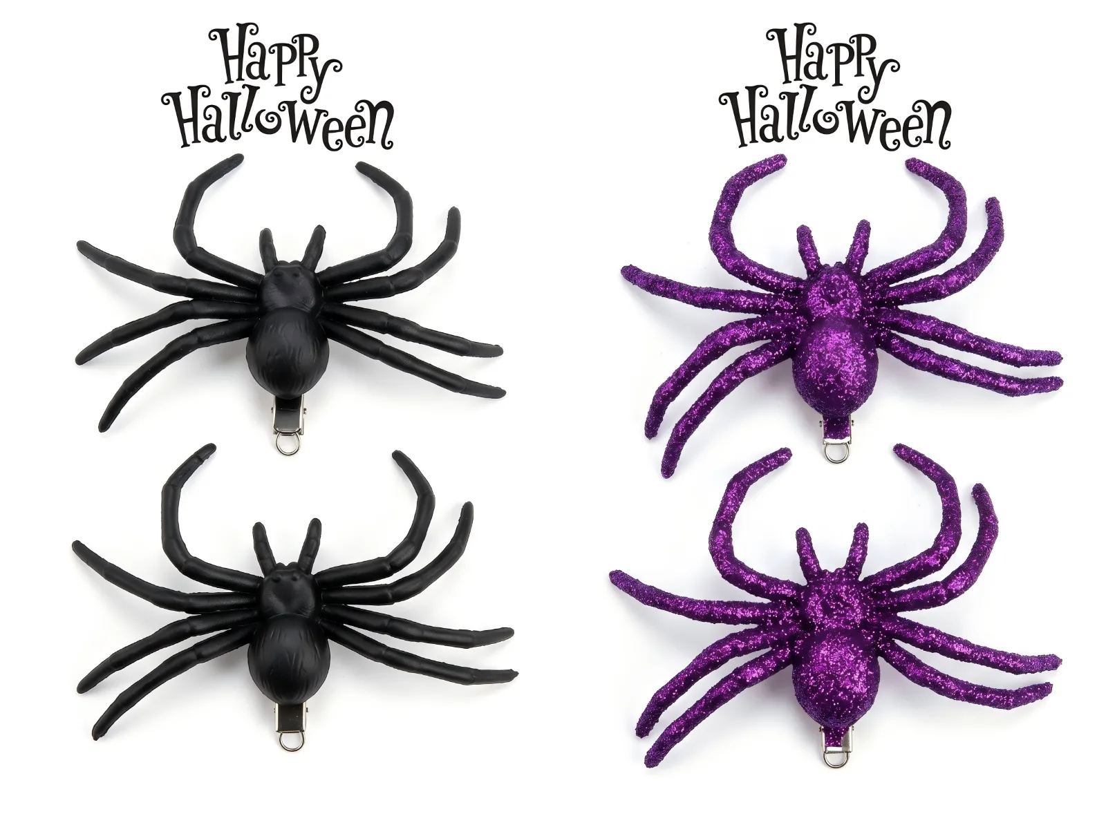 2-Pack Spider Hair Clips (Glitter)